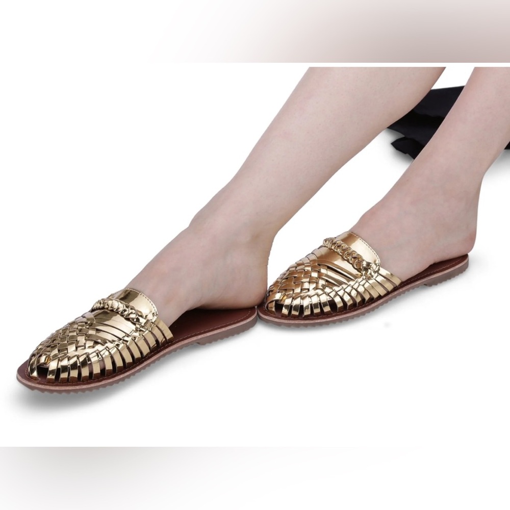 Sam Edelman Gold Woven‎ Flats